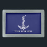 Vintage Nautical Anchor Rope Your Text Here Belt Buckle<br><div class="desc">Vintage Nautical Anchor Rope Boat Name Design for Boat Lovers.</div>