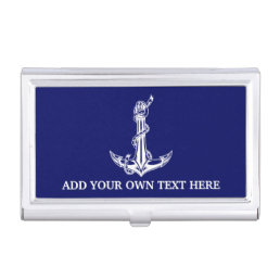 Vintage Nautical Anchor Rope Your Text Here Business Card Case