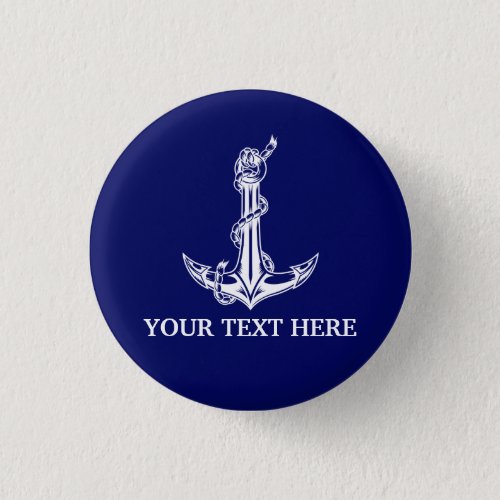 Vintage Nautical Anchor Rope Your Text Here Button