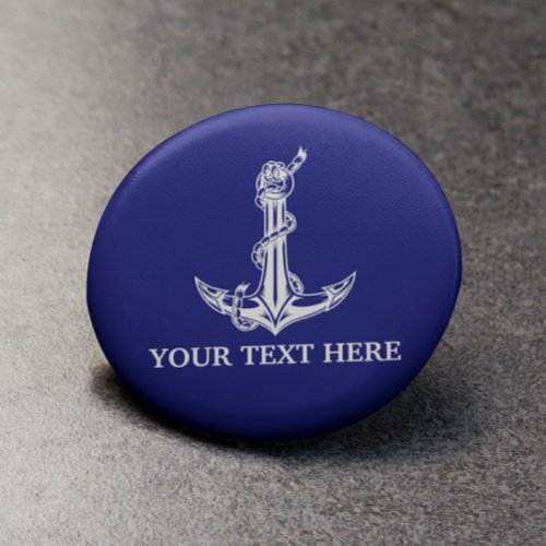 Vintage Nautical Anchor Rope Your Text Here Button