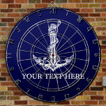 Vintage Nautical Anchor Rope Your Text Here Dart Board<br><div class="desc">Vintage Nautical Anchor Rope Boat Name Design for Boat Lovers.</div>