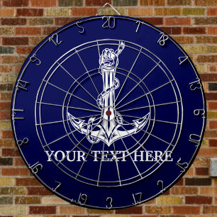 Vintage Nautical Anchor Rope Your Text Here Dart Board