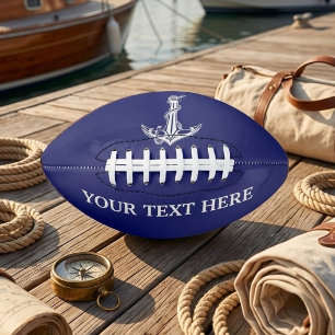 Vintage Nautical Anchor Rope Your Text Here Football