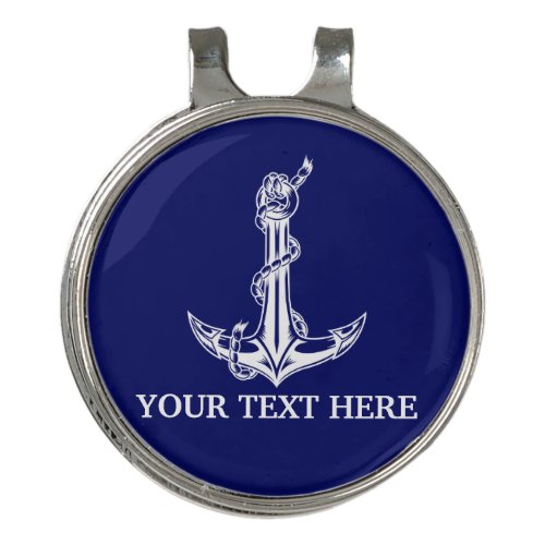 Vintage Nautical Anchor Rope Your Text Here Golf Hat Clip