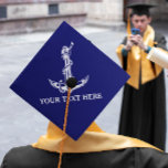 Vintage Nautical Anchor Rope Your Text Here Graduation Cap Topper<br><div class="desc">Vintage Nautical Anchor Rope Boat Name Design for Boat Lovers.</div>