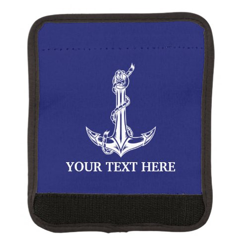 Vintage Nautical Anchor Rope Your Text Here Luggage Handle Wrap