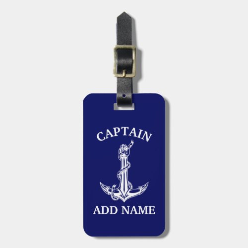 Vintage Nautical Anchor Rope Your Text Here Luggage Tag