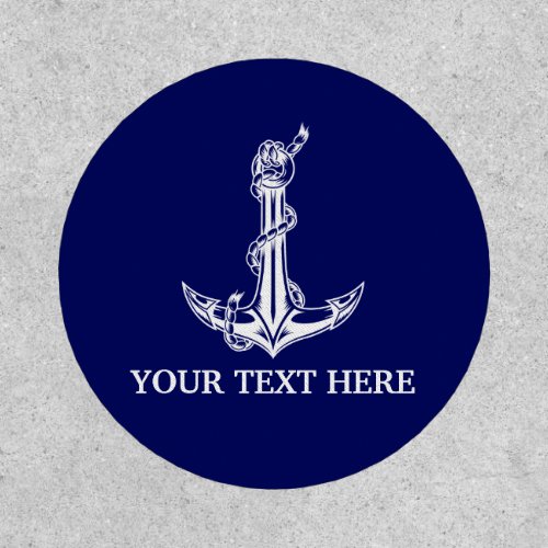 Vintage Nautical Anchor Rope Your Text Here Patch