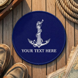 Vintage Nautical Anchor Rope Your Text Here Patch