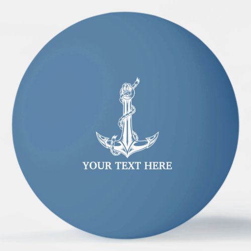Vintage Nautical Anchor Rope Your Text Here Ping Pong Ball