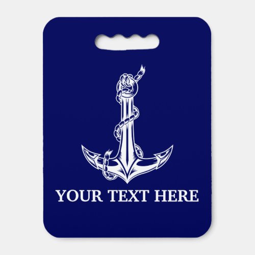 Vintage Nautical Anchor Rope Your Text Here Seat Cushion