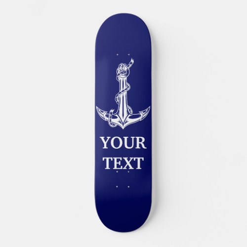 Vintage Nautical Anchor Rope Your Text Here Skateboard