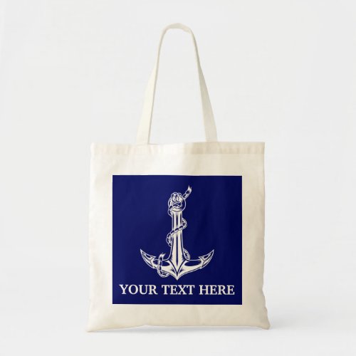 Vintage Nautical Anchor Rope Your Text Here Tote Bag