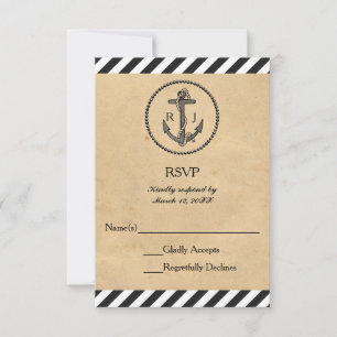 Vintage Nautical Anchor - RSVP Response Card