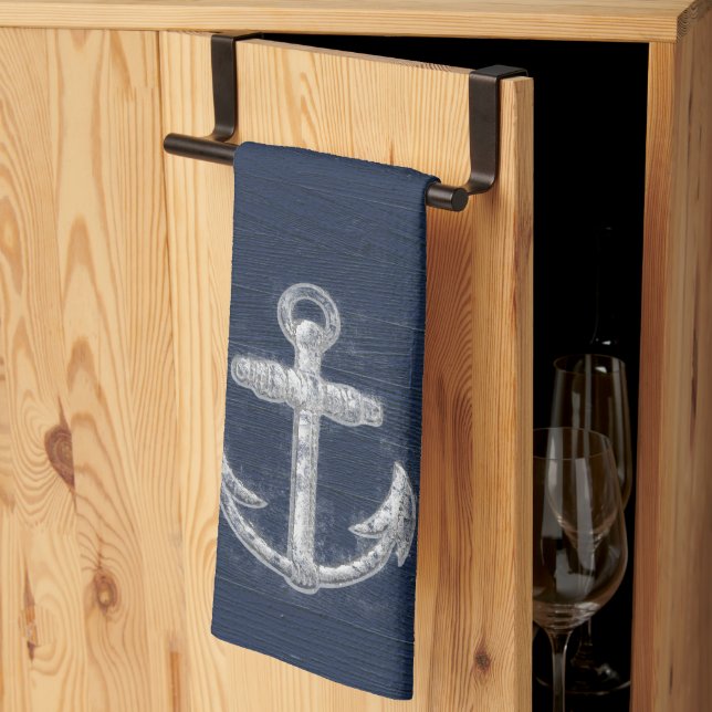 Vintage Nautical Anchor Towel (Thirds Fold)