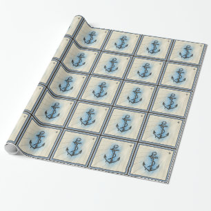 Vintage Nautical Anchor Wrapping Paper