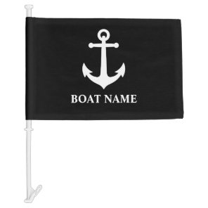 Vintage Nautical Anchor Your Boat Name Boat Flag