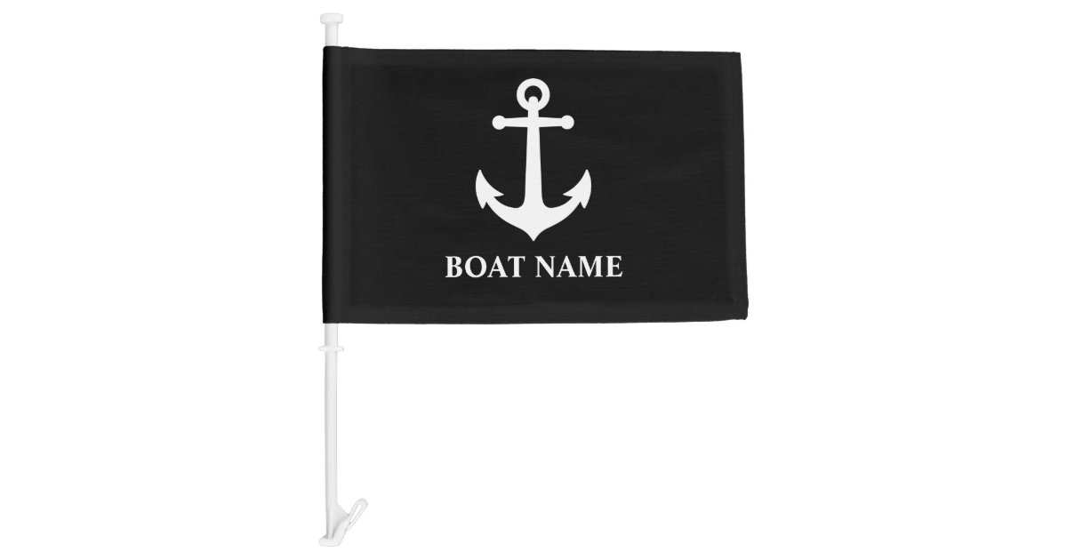 Vintage Nautical Anchor Your Boat Name Boat Flag