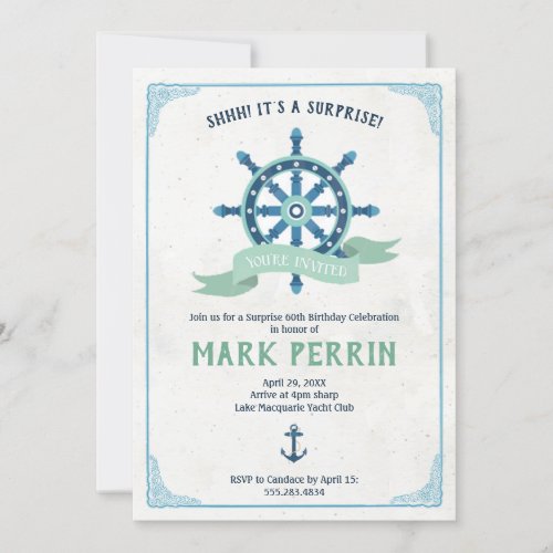 Vintage Nautical Birthday Party Invitation