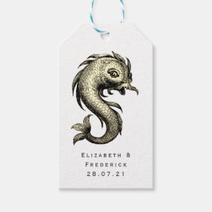 Vintage Nautical Blue and Gold Sea Creature Gift Tags