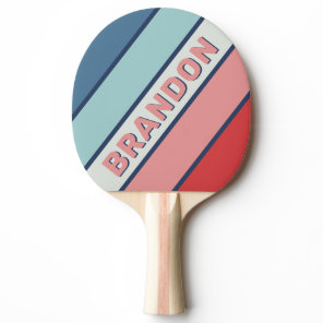 Vintage Nautical Blue Bold Striped Ping Pong Paddle