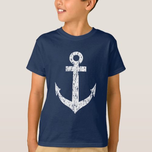 Vintage nautical boat anchor t shirt for kids