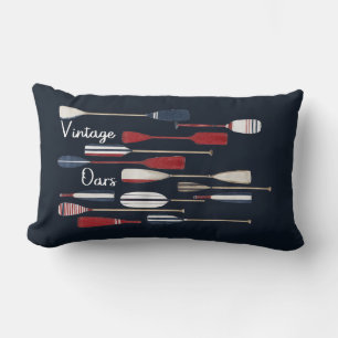 Vintage Nautical Boat Oars Lumbar Pillow
