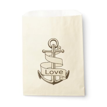 Vintage Nautical Brown Ship Anchor Wedding Party Favor Bag Vintage Nautical Brown Ship Anchor Wedding Party Favor Bag