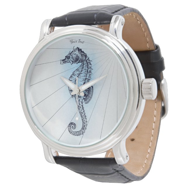 Vintage Nautical Charming Seahorse  Watch (Angled)