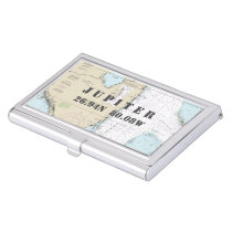 Vintage Nautical Chart South Florida  Case For Business Cards