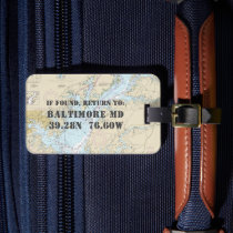 Vintage Nautical Chesapeake Bay Baltimore Luggage Tag