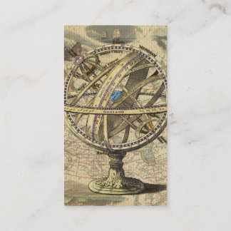 Vintage Nautical Compass and Map Business Card