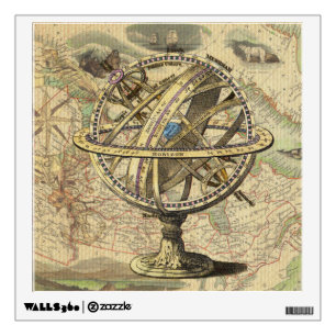 Vintage Nautical Compass and Map Wall Decal