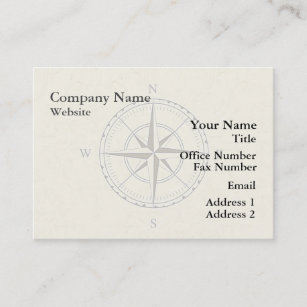 Vintage Nautical Compass Ivory Business Card