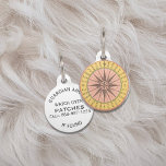 Vintage Nautical Compass Pet ID Tag<br><div class="desc">Graphic vector of an antique nautical compass.  *Customize back with templates at right.</div>