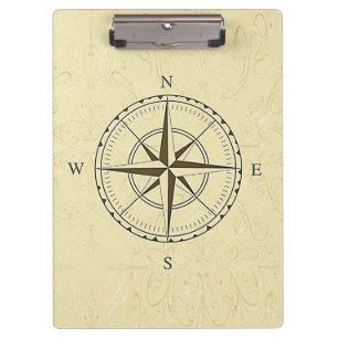 Vintage Nautical Compass Rose Ivory Clipboard