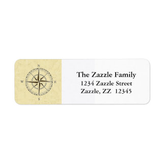 Vintage Nautical Compass Rose Ivory Label