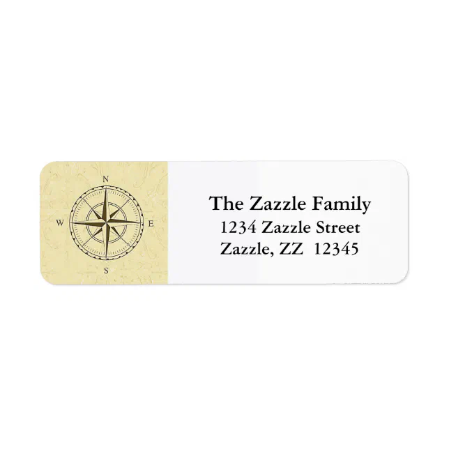 Vintage Nautical Compass Rose Ivory Label | Zazzle