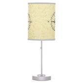 Vintage Nautical Compass Rose Ivory Table Lamp (Front)