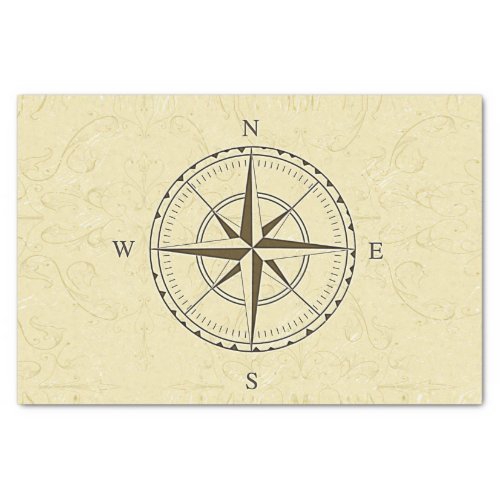 Vintage Nautical Compass Rose Ivory Tissue Paper