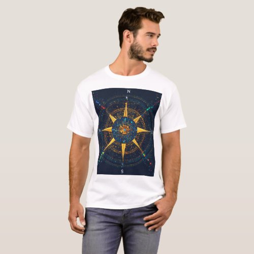 Vintage Nautical Compass Rose T_Shirt