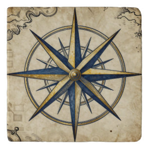 Vintage Nautical Compass Rose Trivet