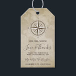 Vintage Nautical Compass Wedding Thank You Gift Tags<br><div class="desc">Vintage Nautical Compass Wedding Thank You Gift Tags - feature a vintage watercolor world map (globe) background with elegant typography and an antique compass at the top. The back features the same printed old paper parchment design. View the matching collection on this page to find matching products and other colors...</div>