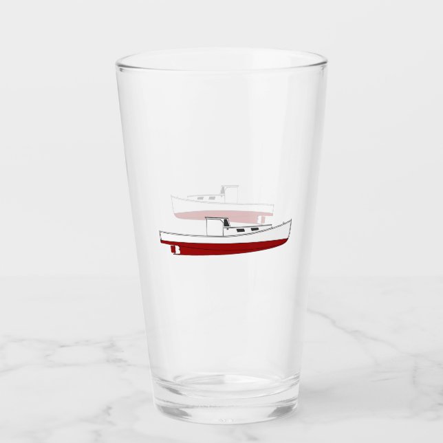 Vintage Nautical - Downeast Maine Lobster Boats Glass (Front)