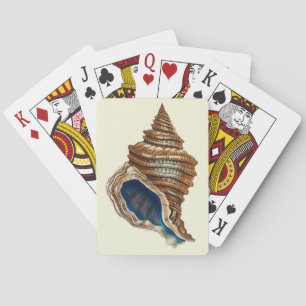 Vintage Nautical George Shaw Blue Conch Shell Art Poker Cards