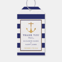 Vintage Nautical Gold Anchor Wedding Gift Tags