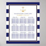 Vintage Nautical Gold Anchor Wedding Seating Chart at Zazzle