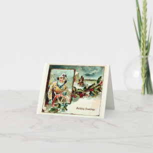 Vintage nautical holiday or Christmas card