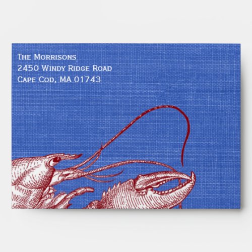 Vintage Nautical Lobster Bake Beach Party Envelope