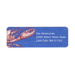 Vintage Nautical Lobster Bake Beach Party Label